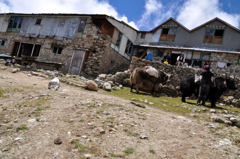 Erdbebenschäden in Lobuche